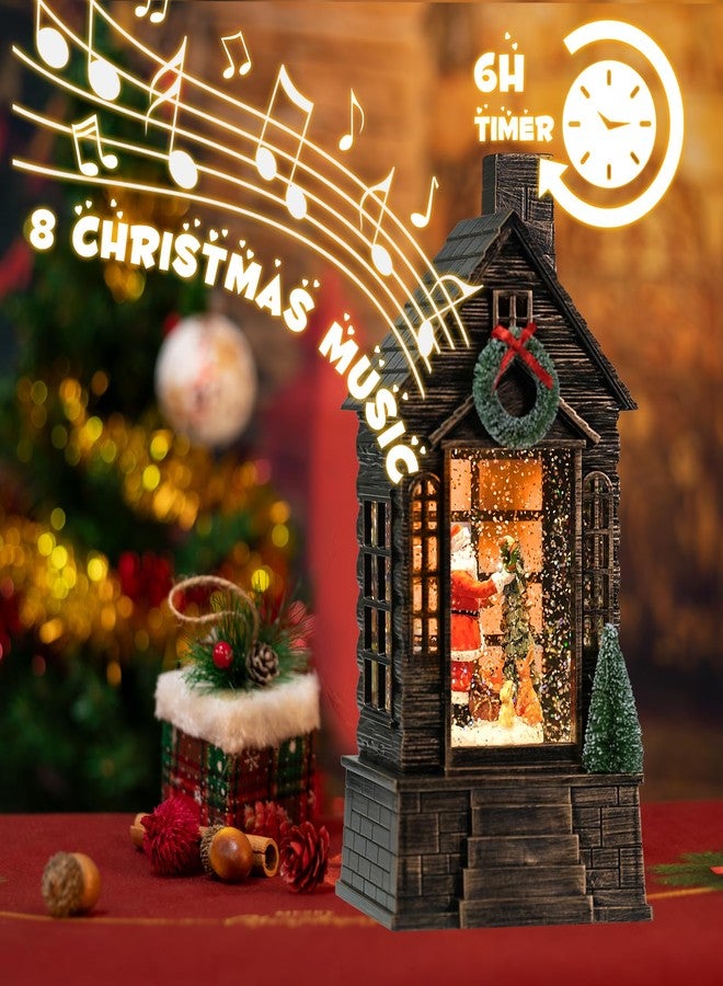 كرات ثلجية لعيد الميلاد مع بابا نويل، فانوس كرة ثلجية بمؤقت موسيقي مع بريق متلألئ، كرة ثلجية مضيئة لعيد الميلاد (بابا نويل) - Image 4